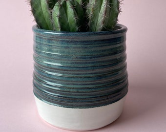 SALE - Blue Handmade Ceramic Planter