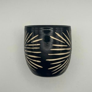 Handmade Ceramic Eye Handleless Hug Mug Black image 5