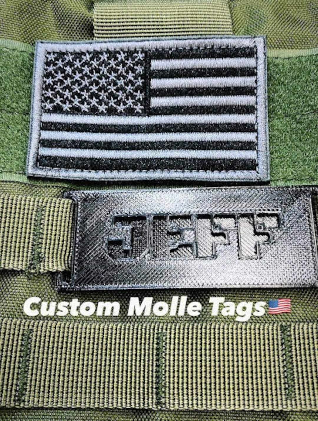 Tactical Molle Name Tag, Custom Made to Order Prepper 