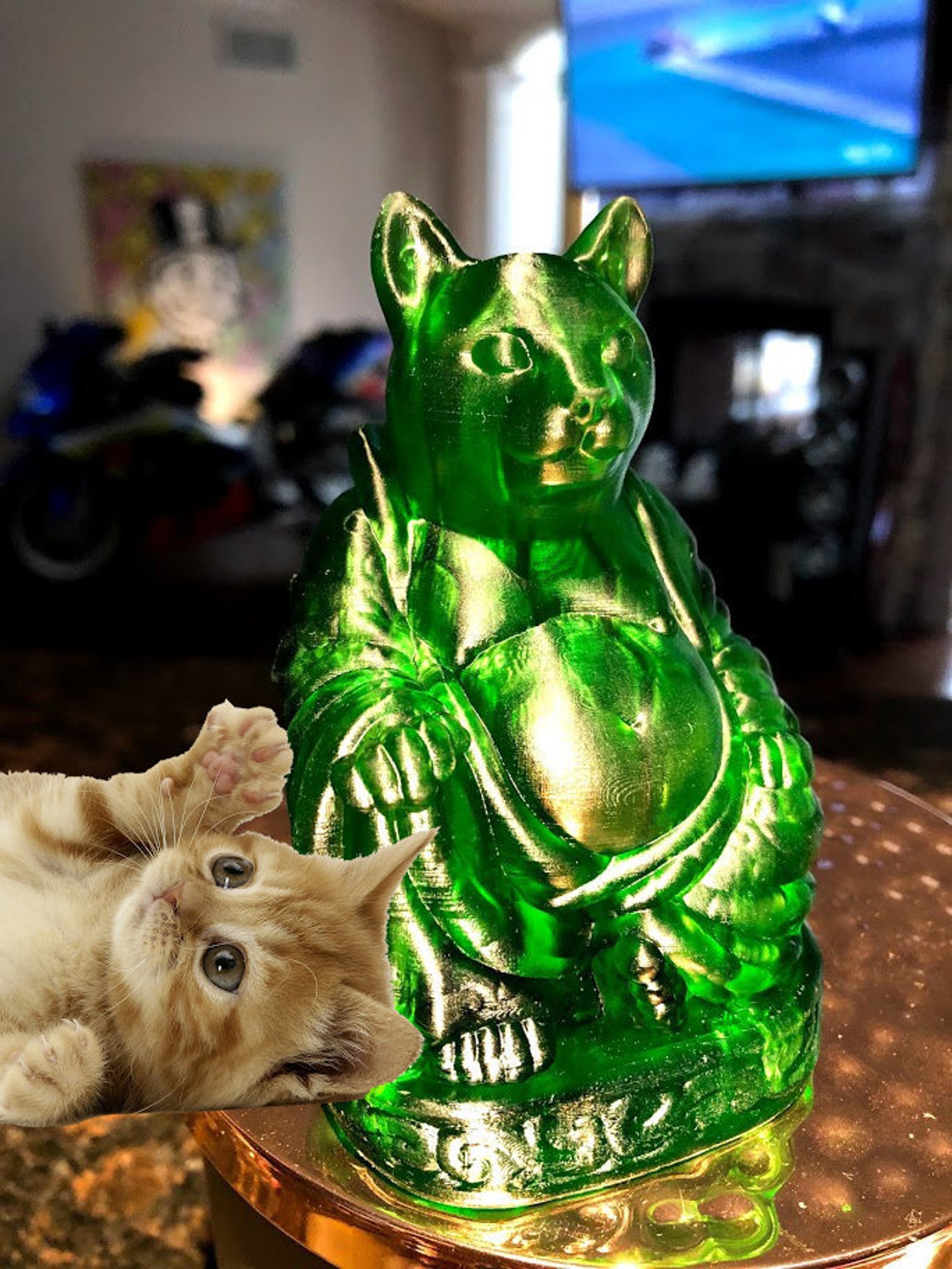 Cat Buddha Figurine Statue Great Gift for Cat Lovers Etsy