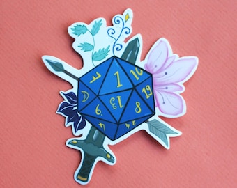 Vinyl Sticker Role Playing Dice D20 Critical Hit