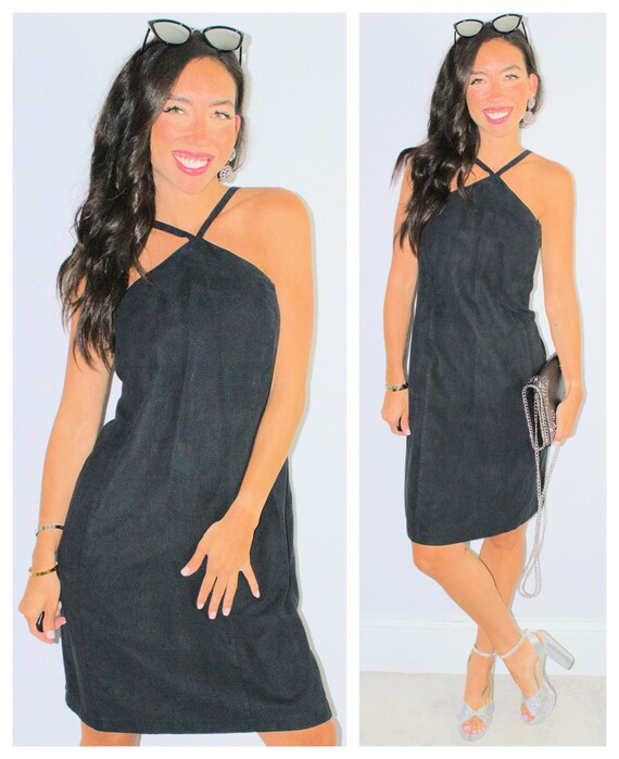 black strappy cocktail dress