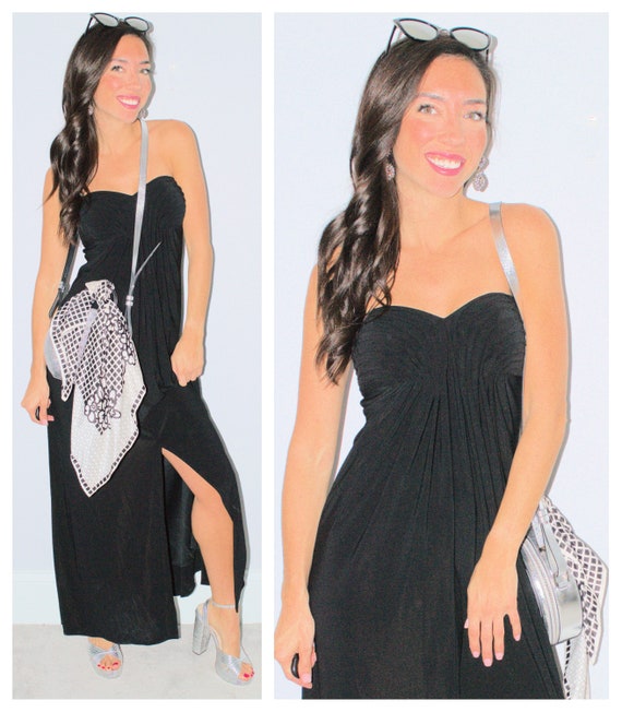 black strapless sundress