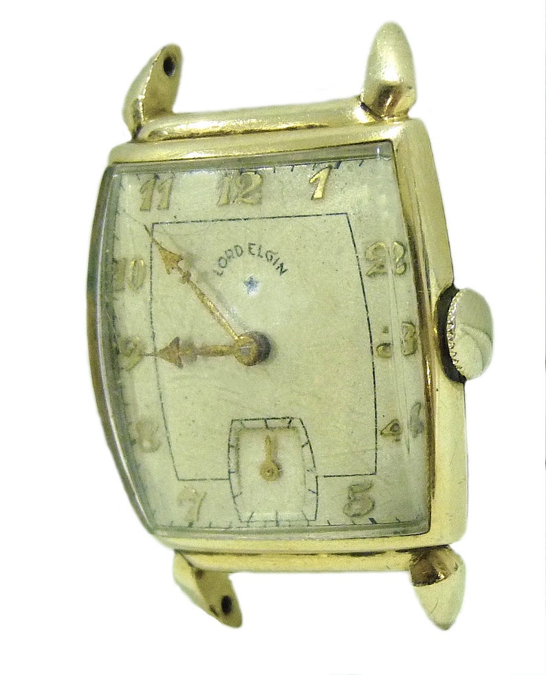 Vintage Lord Elgin 14K Gold Filled Mechanical 559 Rectangle - Etsy