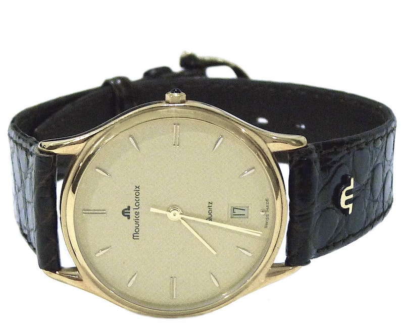 Maurice Lacroix Classic 18K Yellow Gold Mens Watch Swiss Etsy UK