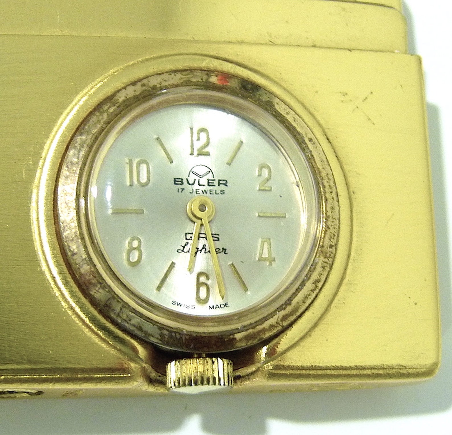 Vintage Buler Gas Lighter With Clock Mechanical 17 Jewels Etsy