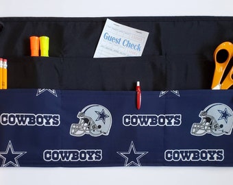 Dallas Cowboys Half Apron with 6 pockets - Server/Teacher/Food Service/Vendor/Waitress/Unisex