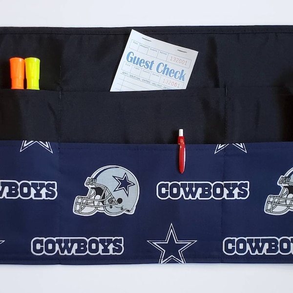 Dallas Cowboys Half Apron with 6 pockets - Server/Teacher/Food Service/Vendor/Waitress/Unisex