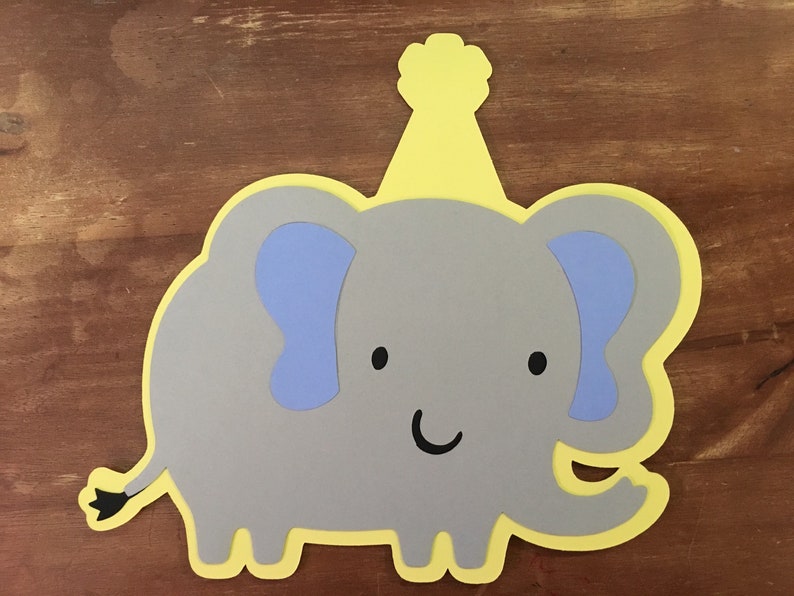 can be done in pink or blue accents Elephant die cut