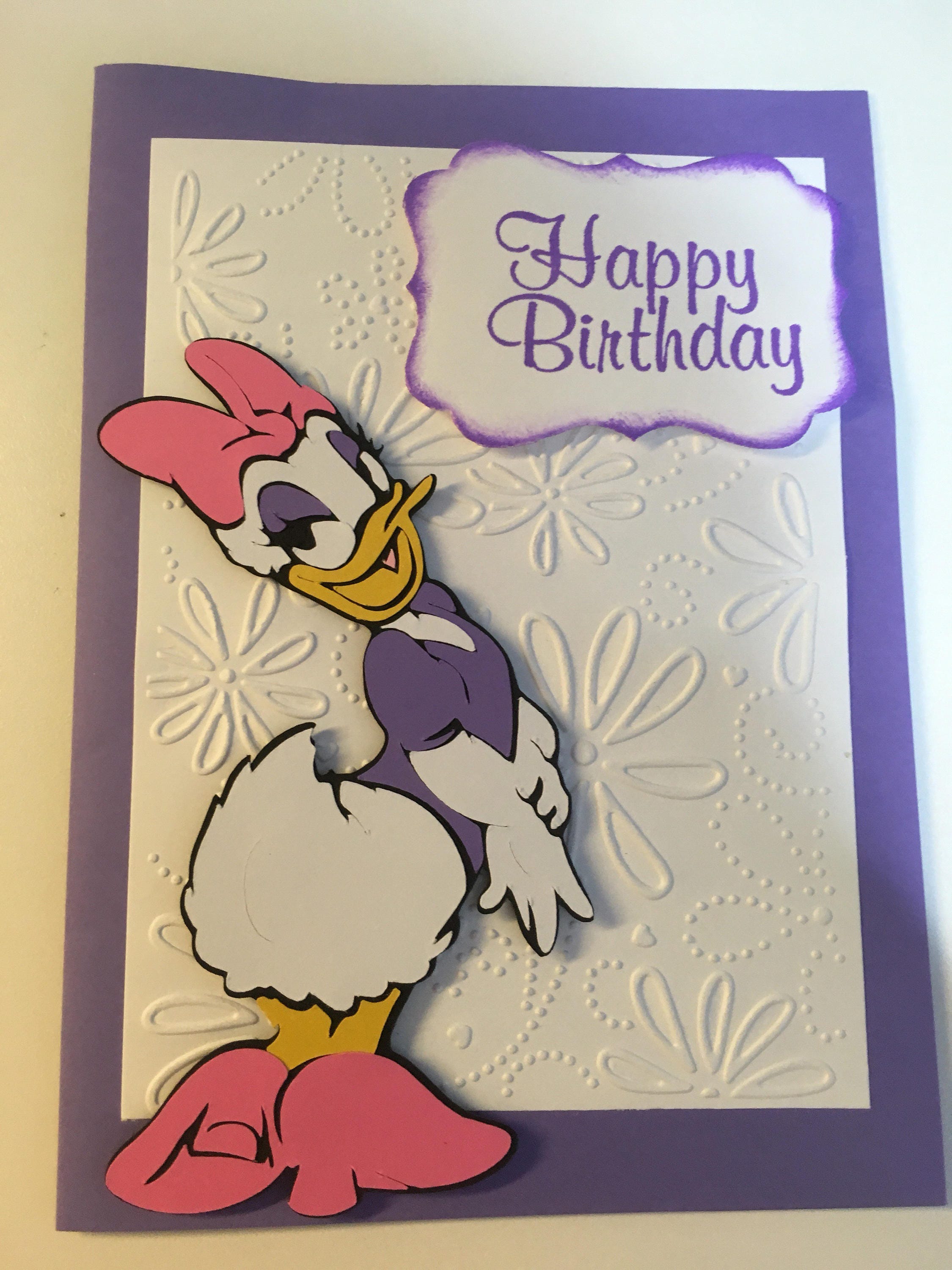 Daisy Duck Birthday Card With Envelope Etsy
