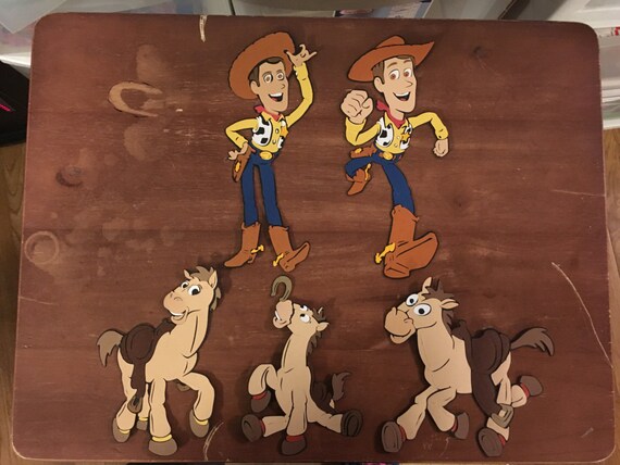 Woody and Bullseye die cuts from Toy Story Set of 5 die cuts | Etsy