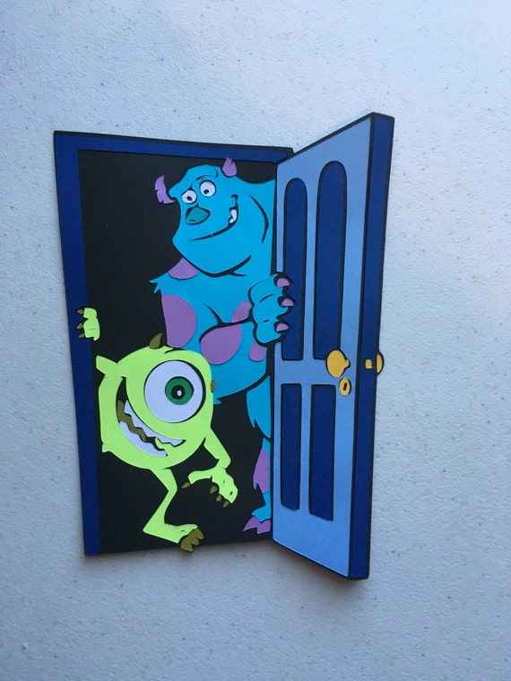 Monsters Inc Mike Sulley At The Door Die Cut Etsy