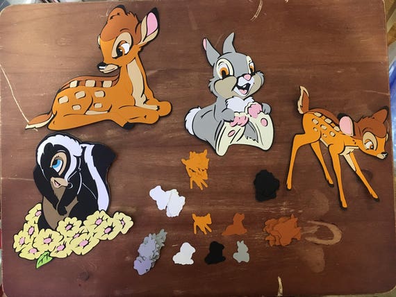 Die cutting Card Toppers Bambi characters