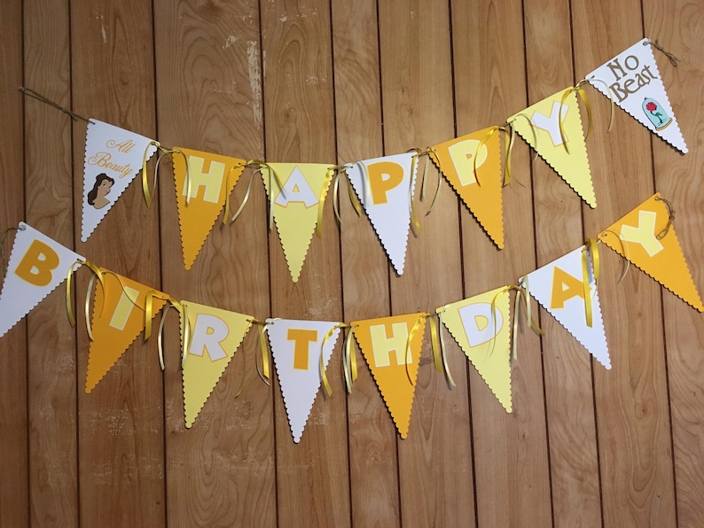 comes assembled Beauty and the Beast Happy Birthday Banner