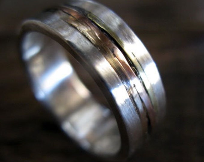 Men/'s Wedding Band 8mm Band Sterling Silver Rustic Unique Men/'s Wedding Ring Personalized Ring Rugged Christmas Gift for Boyfriend Husband