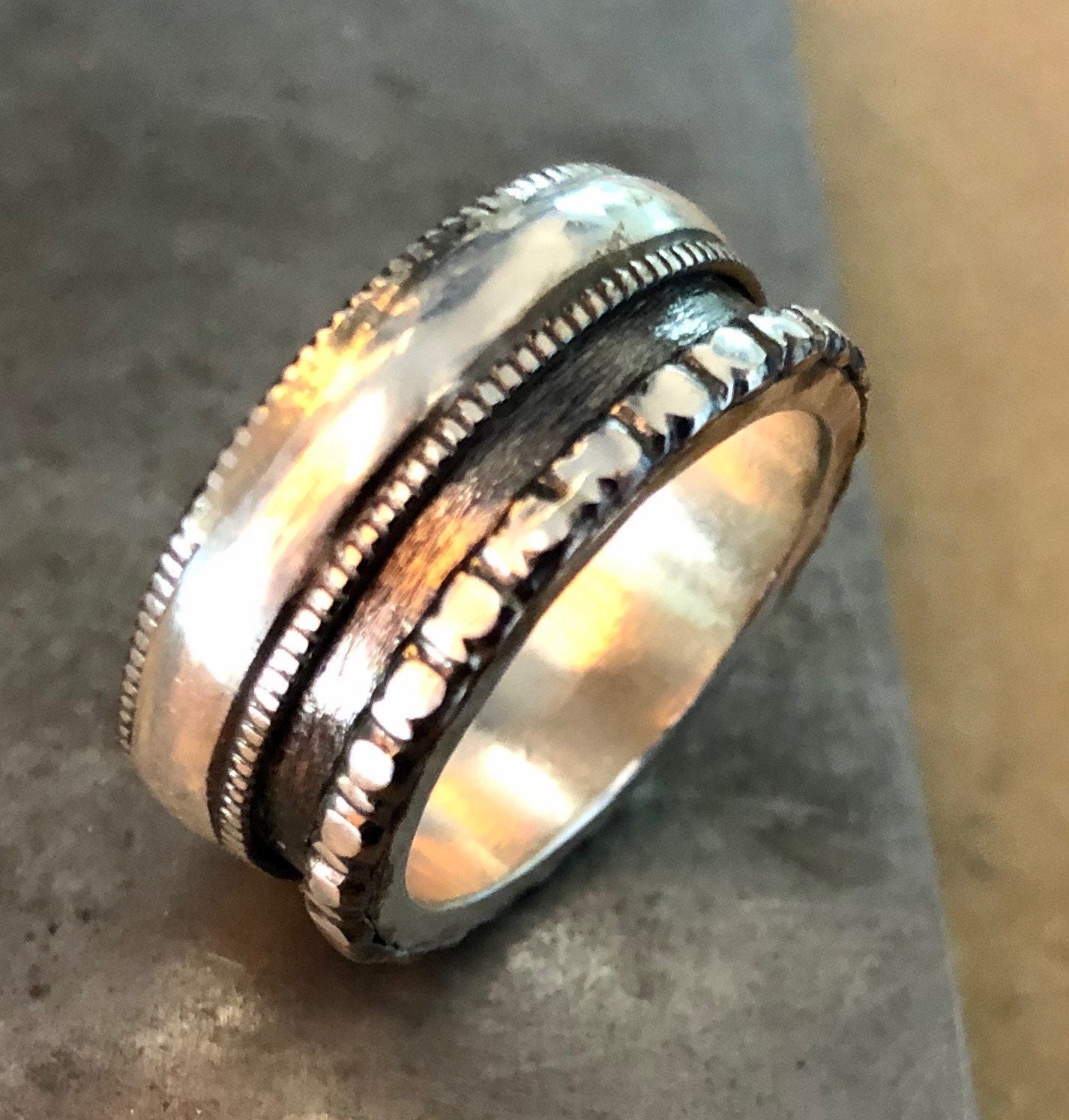Viking Wedding Ring 10mm Sterling Silver