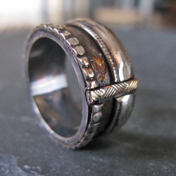 Viking Ring Mens Wedding Band Size 10 1/4 Viking Wedding Ring Unique Mens Wedding Band Rustic Mens Wedding Bands Mens Wedding Rings Black
