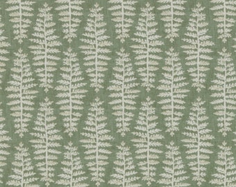 Botanical Fern Leaf Fern Green Cotton Curtain Upholstery Cushion Roman Blind Fabric