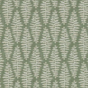 Botanical Fern Leaf Fern Green Cotton Curtain Upholstery Cushion Roman Blind Fabric