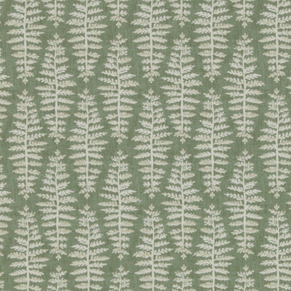 Botanical Fern Leaf Fern Green Cotton Curtain Upholstery Cushion Roman Blind Fabric