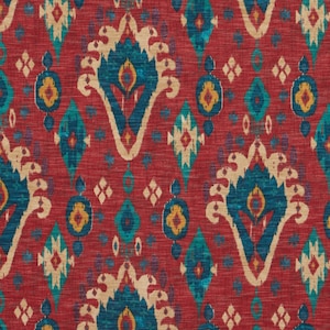 iLiv Boho Rouge Ikat Leinenmischung Baumwolle Vorhang Polster Kissenstoff