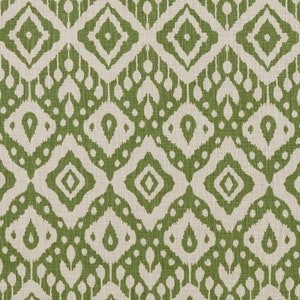 Moroccan Ikat Emerald Green Cotton Curtain Upholstery Cushion Roman Blind Fabric