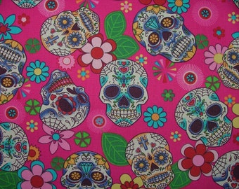 Cerise Tattoo 100/% Cotton Fabric Material BY HALF METRE