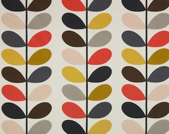 Colourful Wall Art 15/" White Framed Orla Kiely Multi Stem Fabric Pictures