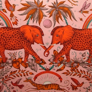 Emma J Shipley Fabric Zambezi Blush Clarke & Clarke Cotton Curtain Upholstery Cushion Fabric