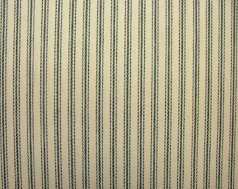 Gris carbón y crema LONA DE ALGODÓN Tela francesa Ticking Ancho extra ancho 214cm