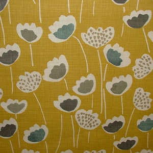 Prestigious Textiles Clara Scandi Floral SAFFRON Curtain Upholstery Roman Blind Fabric