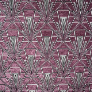 Gatsby Mauve (Mackintosh) Art Deco Velvet Chenille Fibre Naturelle Curtain Upholstery Blind Fabric
