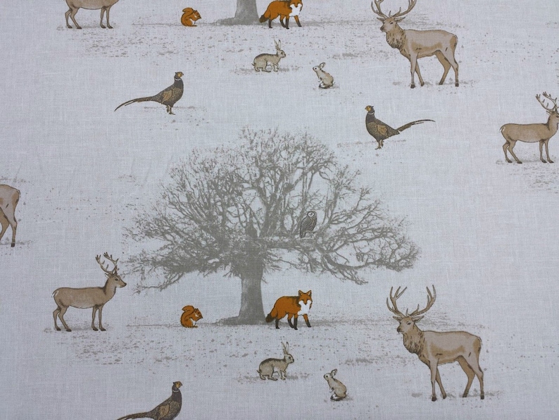 Fryetts Tatton Autumn Foxes Curtain Upholstery Craft Designer Cotton Fabric