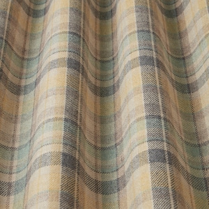 Tissu d'ameublement pour rideaux à carreaux écossais en mélange de laine Glacier Highland