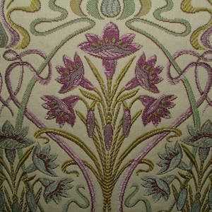 Art Nouveau Mulberry Thick Designer Jacquard Curtain Upholstery Cushion Use Fabric