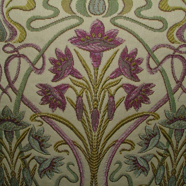 Tela para tapicería de cortinas y cojines de diseño Jacquard grueso de morera estilo Art Nouveau