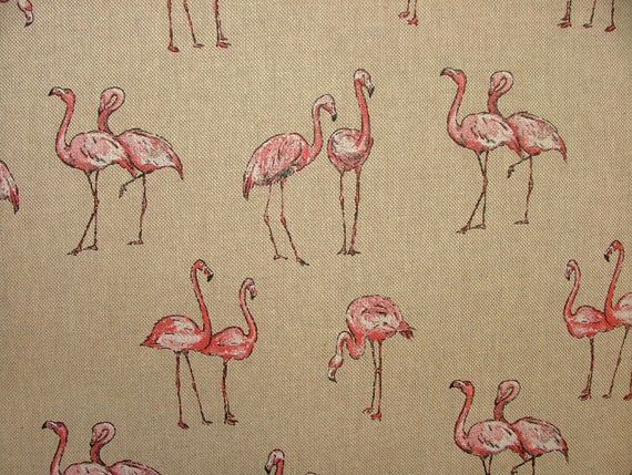Country Side Animals Mini Prints Linen Look Fabric Curtains Upholstery