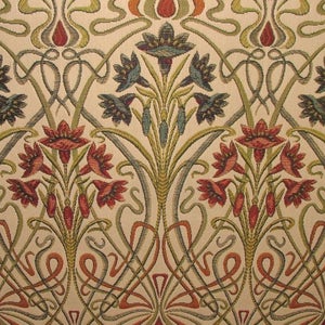 Art Nouveau Jewel Thick Designer Jacquard Curtain Upholstery Cushion Use Fabric