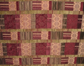 Moroccan Patchwork Plum Chenille Fabric Curtain Upholstery Cushion Use