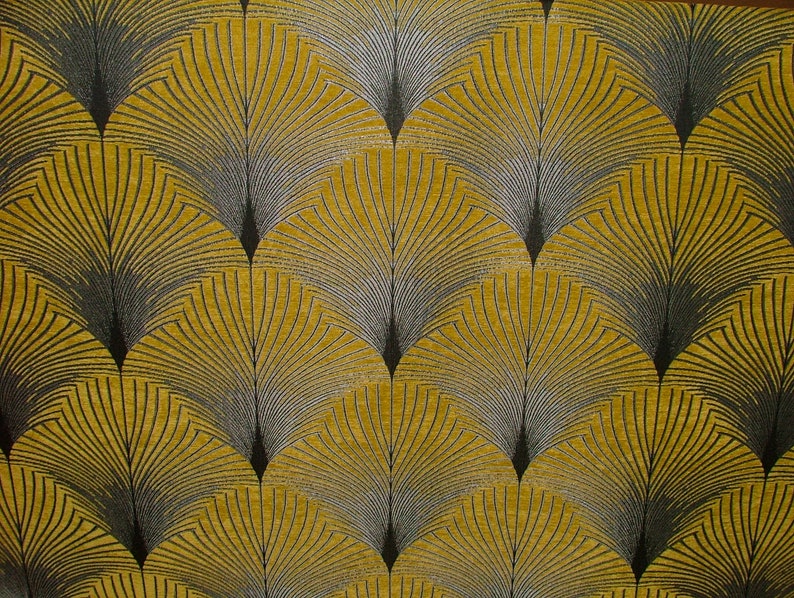 New York Ochre queens Art Deco Velvet Fibre Naturelle Etsy