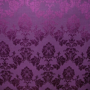 Madagaskar Cadburys Lila Designer Vorhang Brokat Damast Polsterstoff Weicher Möbelstoff