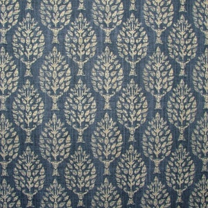 Spruce Tree Sapphire Blue Cotton Curtain Upholstery Cushion Roman Blind Fabric image 7