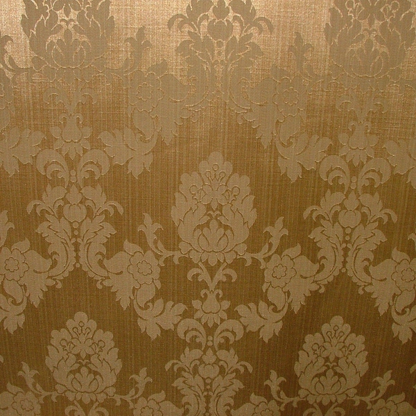 Antique Gold Madagascar Designer Rideau Brocart Damask Tissu de coton