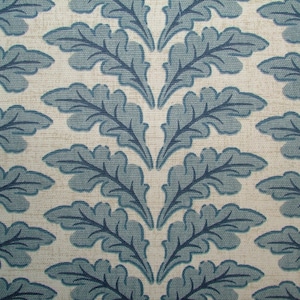 Morris Leaf Delft Blue Cotton Curtain Upholstery Cushion Blind Fabric