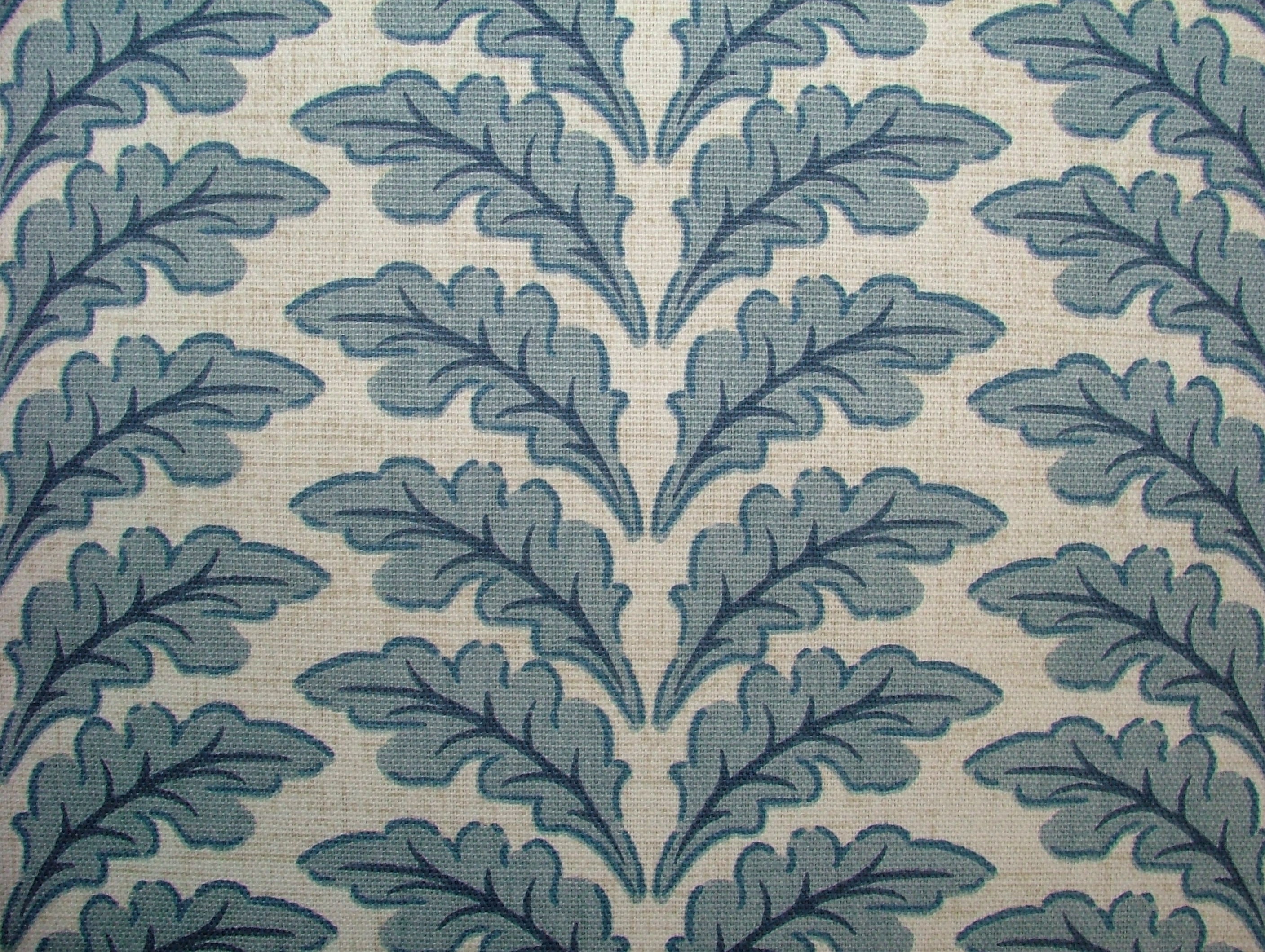 Morris Leaf Delft Blue Cotton Curtain Upholstery Cushion Blind