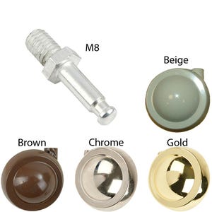 Ruedas para sofá Kenricks, silla, rótula con rosca M8, muebles Parker Knoll