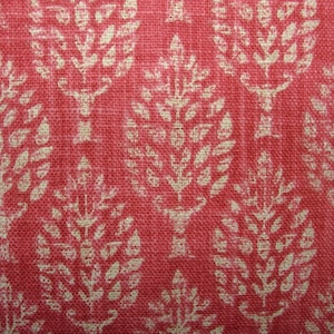 Spruce Tree Carnelian Red Cotton Curtain Upholstery Cushion Roman Blind Fabric
