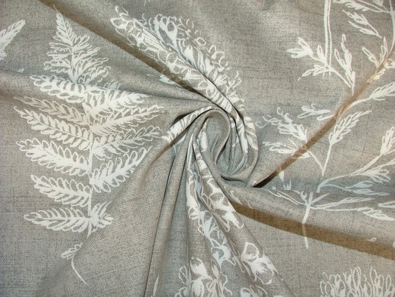 French Parsley Grey Cotton Curtain Upholstery Cushion Roman Blind