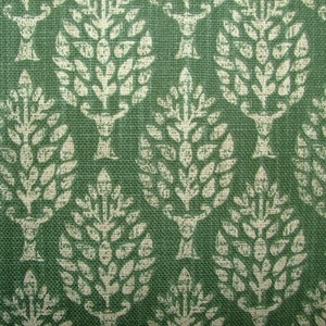 Spruce Tree Highland Green Cotton Curtain Upholstery Cushion Roman Blind Fabric