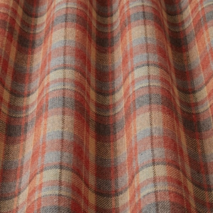 Rouge Highland Wool Blend Tartan Check Upholstery Grade Curtain Cushion Fabric
